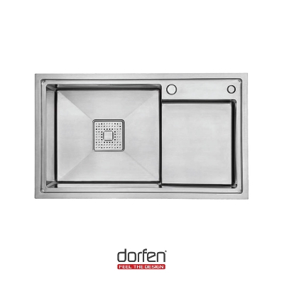 Picture of DORFEN Workstation Type Single Bowl Handmade Sink - 36x18x9