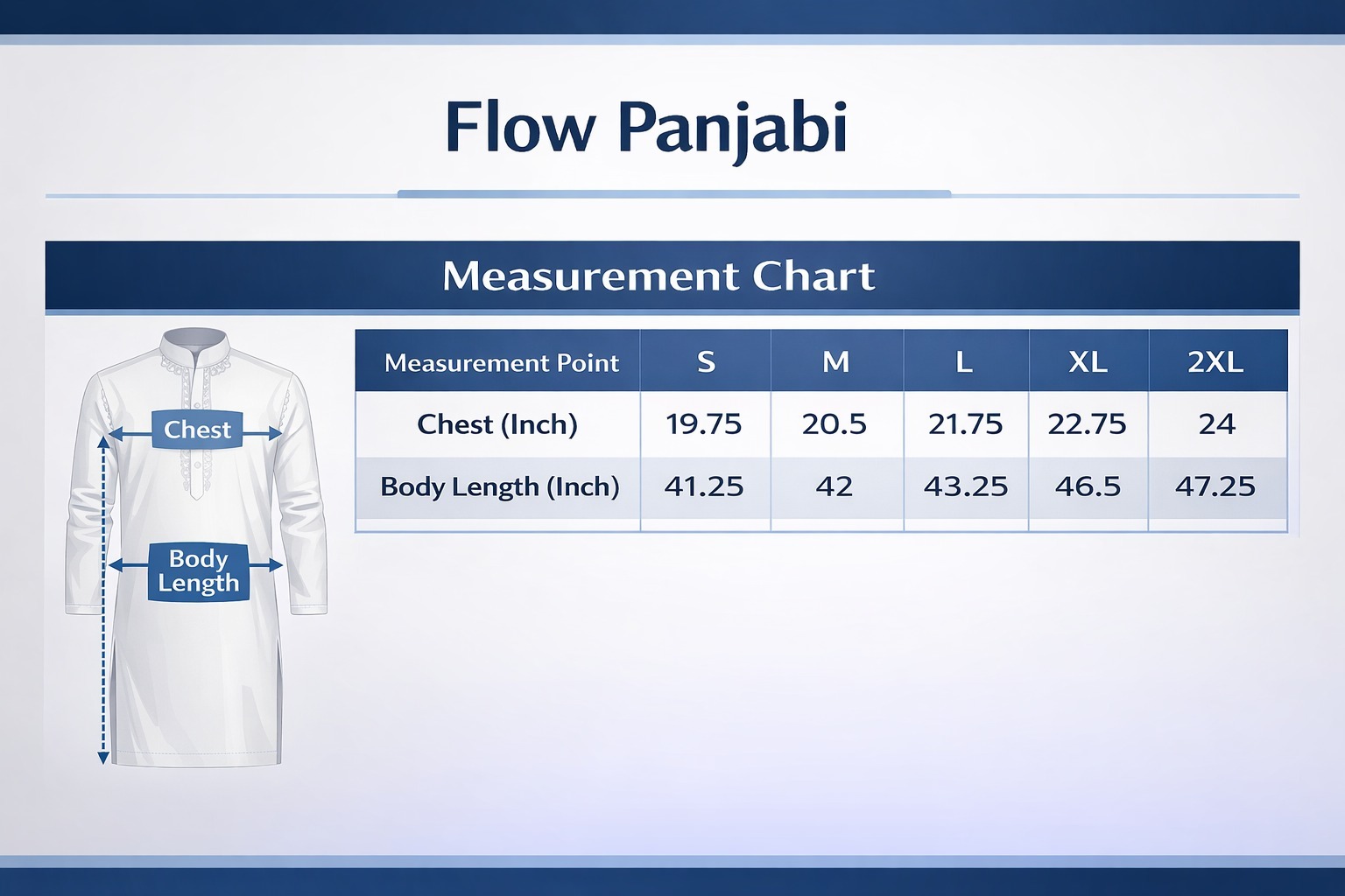 Picture of White Cotton Flow Panjabi(White)