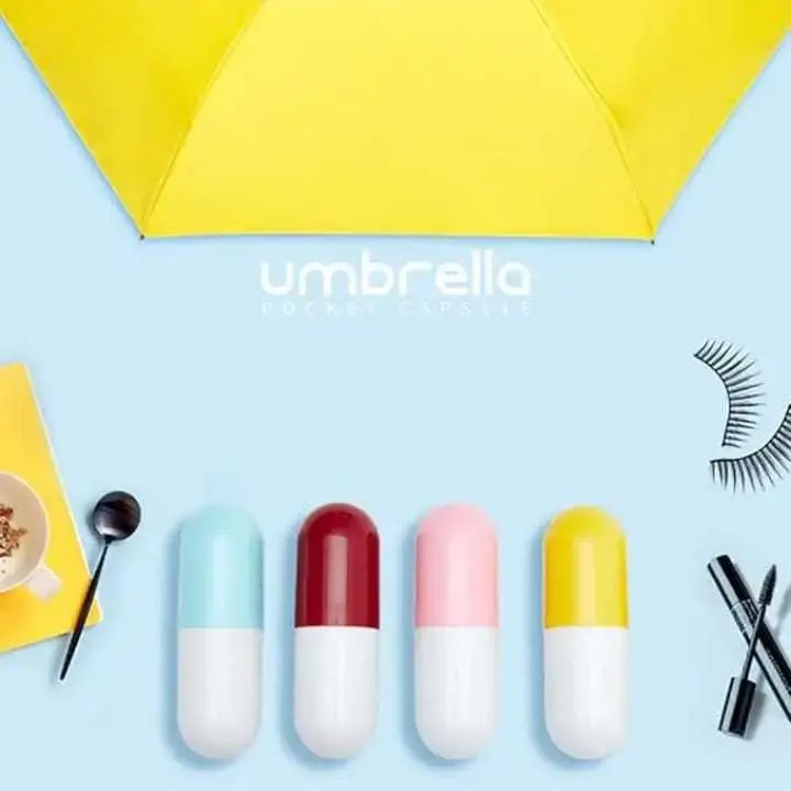 Picture of Capsule Umbrella – Strong Protection in Rain | MNK SHOP (Yellow)