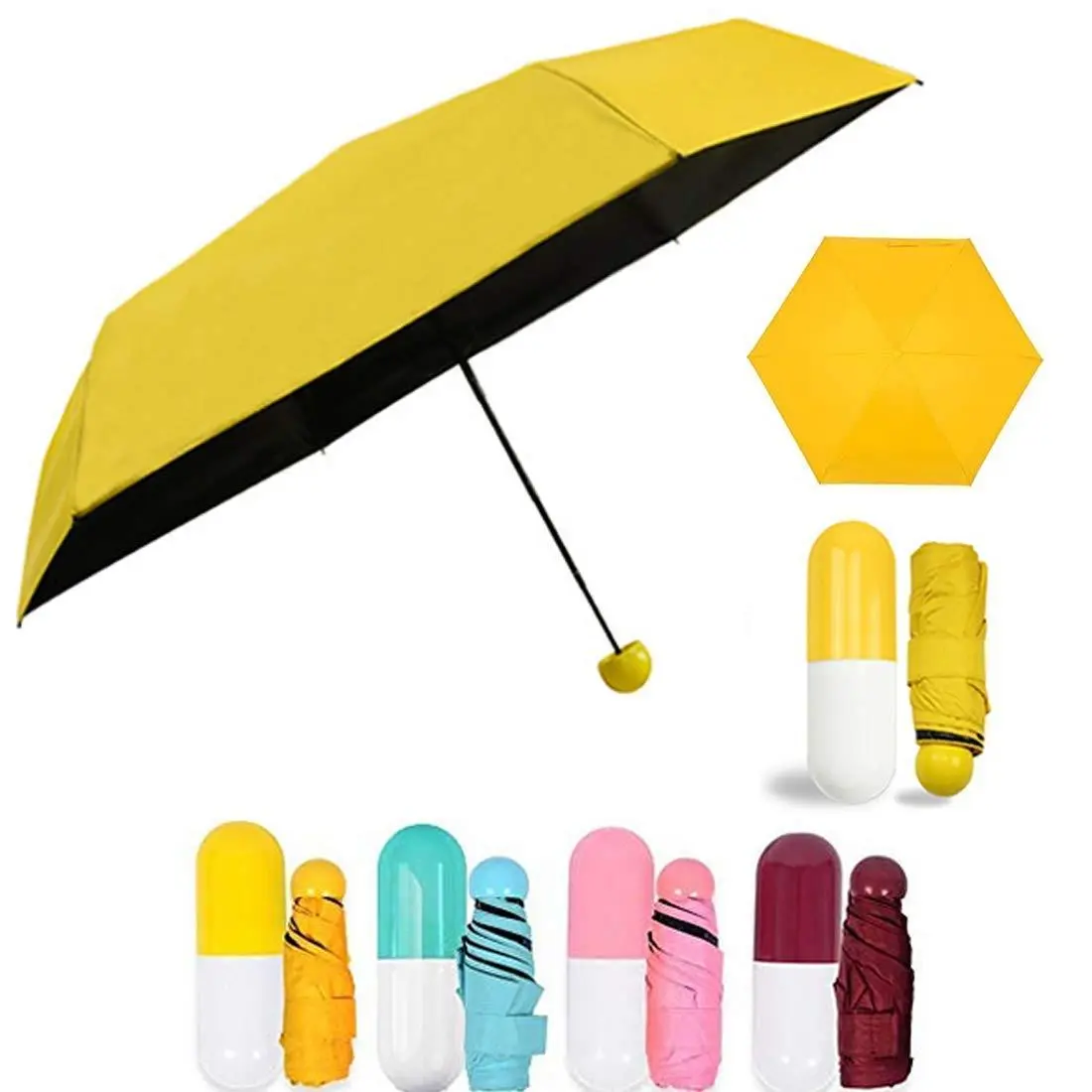 Picture of Capsule Umbrella – Strong Protection in Rain | MNK SHOP (Yellow)