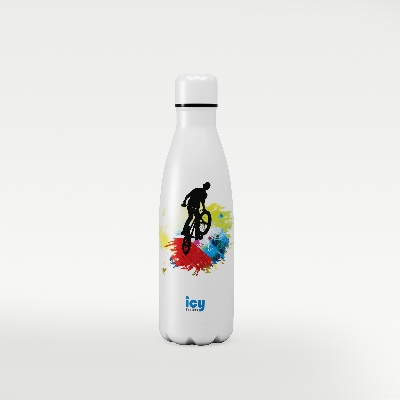 Picture of ICY Water Bottle 450 ML Stainless Steeel|Keep Cold and Hot for 12 Hours|BPA Free|Leak Proof|Bike Rider|Double-Walled Insulated Inner Steel and Sturdy Outer