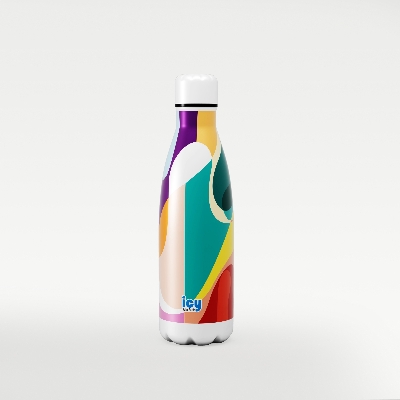 Picture of Hot & Cold Stylish SS Cola Water Bottle 450 ML | Leak-Proof with Eye-Catching Spiral Print | Wide Mouth for Effortless Filling | Double-Walled Insulated Inner Steel and Sturdy Outer | Ideal for Daily Hydration at School, Office, Gym | Modern and Eco-Friendly | Color Bloom Bottle