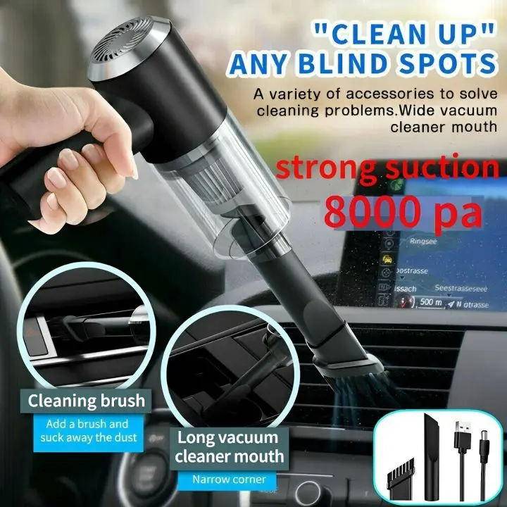 Picture of Rechargeable Car Vacuum – 2-in-1 Blower & Cleaner | MNK SHOP (Black)