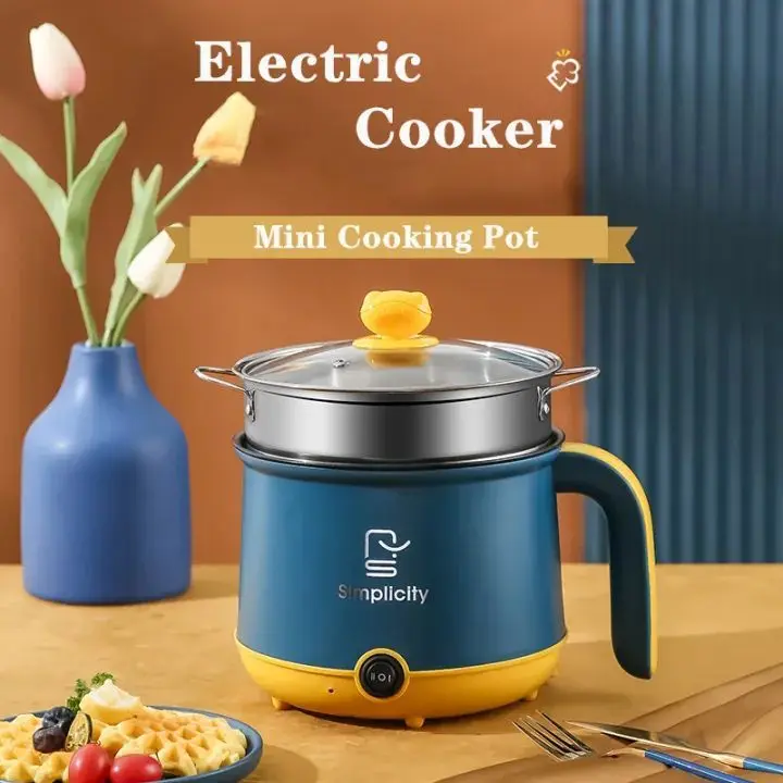 Picture of Compact Rice Cooker with Steaming Functionality | পিকনিক বা ক্যাম্পিং-এর জন্য বেস্ট | MNK SHOP (Blue)