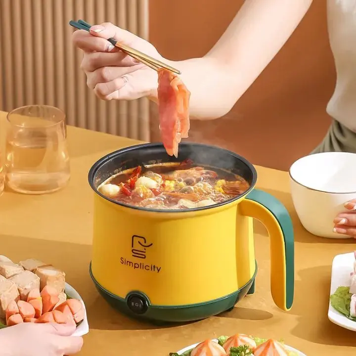 Picture of Portable Rice Cooker with Transparent Steam Lid | MNK SHOP (Yellow)