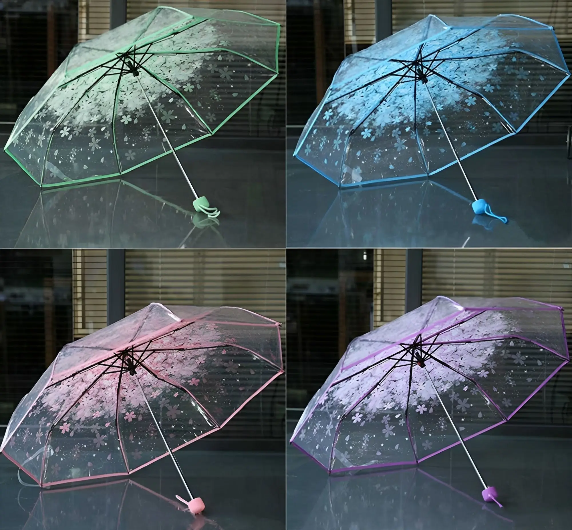 Picture of Compact Clear Umbrella with Strong Frame | MNK SHOP (Pink)