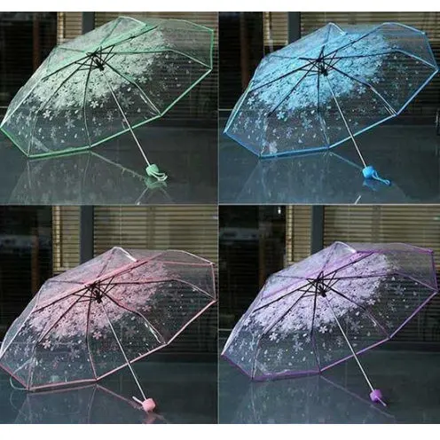 Picture of Transparent Umbrella with Elegant Floral Prints | MNK SHOP (Green)