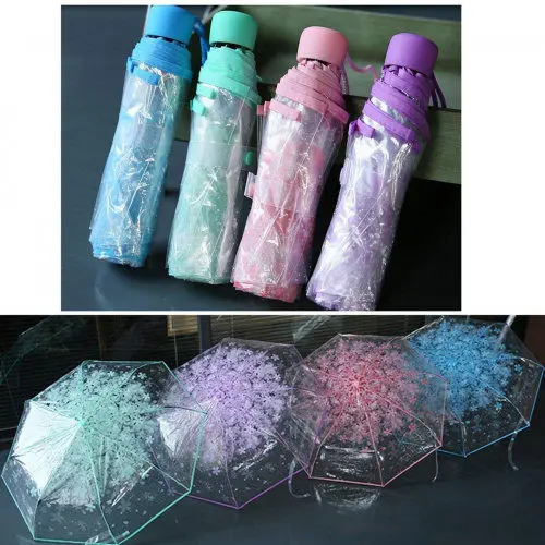Picture of Soft Edge Clear Umbrella with Plastic Handle | MNK SHOP (Purple)