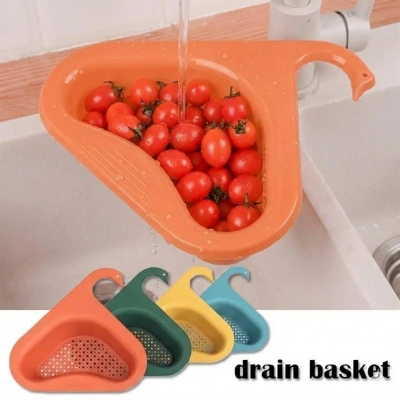 Picture of Sink Strainer Colander Drain Basket, Multifunction Saddle-Shaped Mesh Strainer, Corner Food Strainer Over The Sink for Kitchen Waste, Vegetable, Fruits
