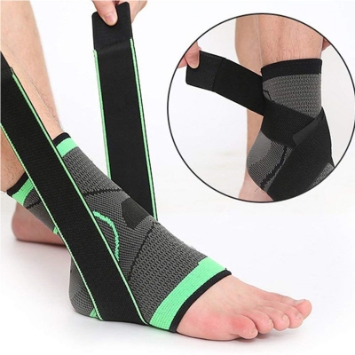 Picture of Copper Pressurized Support Ankle Braces for Men Women Sport Ankle Support Weaving Ankle Pads with Adjustable Compression Strap