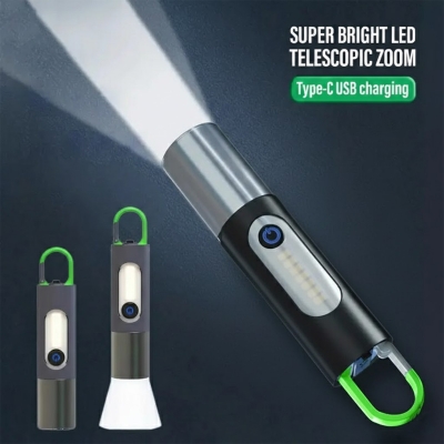 Picture of Multifunctional LED Flashlight XST-836 Work Light USB Rechargeable Camping Fishing Lantern Waterproof Zoom Torch KeyChain Lamp
