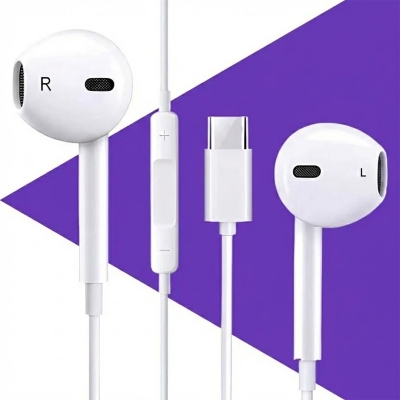 Picture of Apple EarPods with Type-C - In-Ear Headphones Earphone for iPhone 13/14/15/16/17 Series Type-C 3.5mm Suitable For Samsung Xiaomi oppo vivo mi realme iPad Tablet