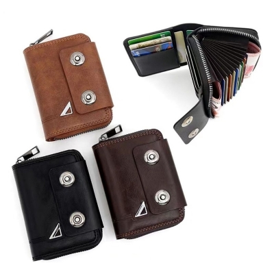 Picture of Men’s & Women’s Stylish Leather Wallet with Zipper & Double Button | Multi Card Holder Purse