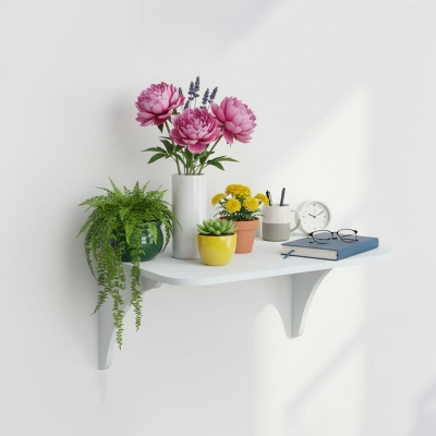 Picture of Floating Shelf Wall Wood Hanging Rope Durable Rack for Living Room Bedroom Bathroom Kitchen Decorative Rack Stand Self