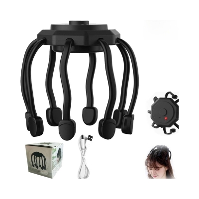 Picture of Electric Head Massager Octopus Scalp Massager Therapy Device Electric Octopus Claw Head Scalp Massager 3 Modes Vibration Massage Therapeutic Head Scratcher Relief Head Fatigue Improve Sleep Octopus Head Vibration Relaxing Massager