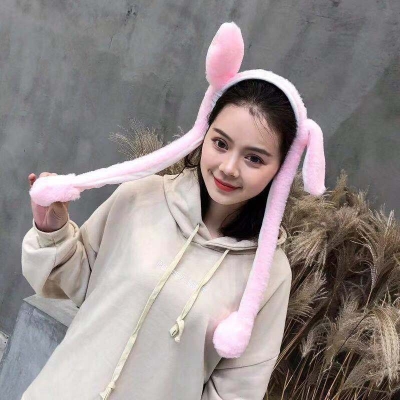 Picture of Bunny Ears Headband Moving Cute Warm Plush Airbag Rabbit Funny Gift Movable
