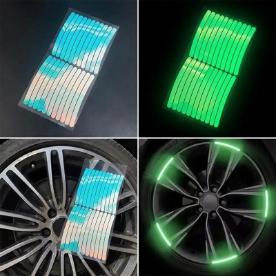 Picture of 10 pcs x Wheel Rim Reflective Sticker Car Bike Tire Reflective Waterproof Stickers