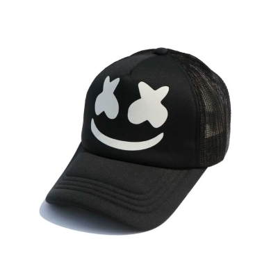 Picture of Marshmello Black Half Net Foam Fashionable Styles Cap for Men And Woman