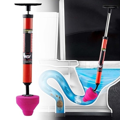 Picture of New Manual Multifunctional High Pressure Drain Buster Home Sink Clog Remover Cleaning Tool Toilet Plunger Suction Pump