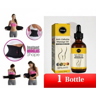 Picture of Slimming Essential Oil Anti-Cellulite Massage Oil Natural Anti-Cellulite Massage Oil Help Tighten Skin Build An Amazing Body & Newest Slimming Belt Miss Waist Belt Instant Hourglass Shape