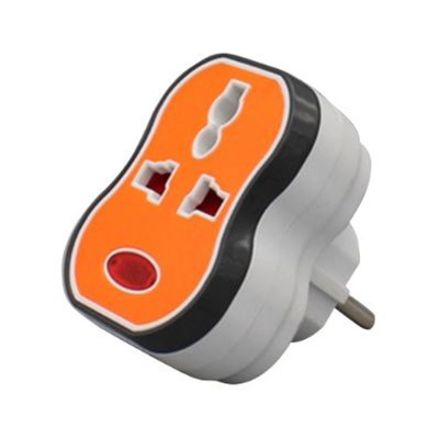 Picture of 2 Pin Multi Socket converter 2 in 3/2 Plug with light indicator Travel Adapter 1 pcs
