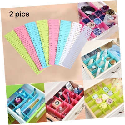 Picture of 2 pics Grid Drawer Dividers, Adjustable Drawer Organizer with Portable DIY Closet Separator for Home Office Bedroom
