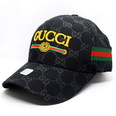 Picture of Black Embroidery logo Cotton Curved Visor Cap