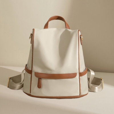 Picture of New Design Women Backpack Nylon Waterproof Anti-Theft Travel Bagpack(Apricot)