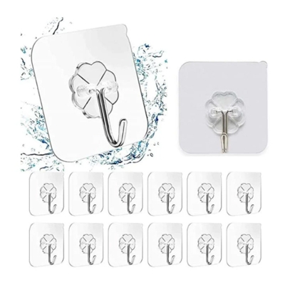 Picture of Hanger Hook For Bathroom Transparent Strong Self Adhesive Door Wall Hanger Hooks Suction Heavy Load Rack Cup Soccer