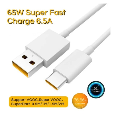 Picture of Realme Gt 5g 8 Pro X7 Narzo 30 Vooc Cable Type C 6.5A Super Fast Charge Oppo Find X3 Pro Neo Reno 6 65w Supervooc Superdart