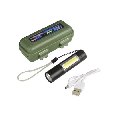 Picture of Usb Rechargeable Led Mini Flashlight With New Stylish Fashionable Storage Box-Flashlight & Cob Led Flashlight Micro Usb Charging System Zomable Focus - Charger Light