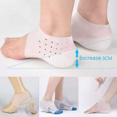 Picture of Heel Anti Crack Vented Moisturizing Silicone Heel Socks for Swelling, Pain Relief, Foot Care Ankle Support Pad-2 Pcs