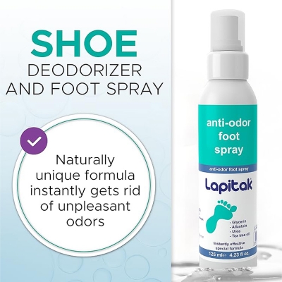 Picture of Shoe Deodorizer and Foot Spray - Shoe Odor Eliminator & Smell Remover for Feet, Shoes & Gym Gear - Shoe Freshener with Allantoin and Tea Tree Oil