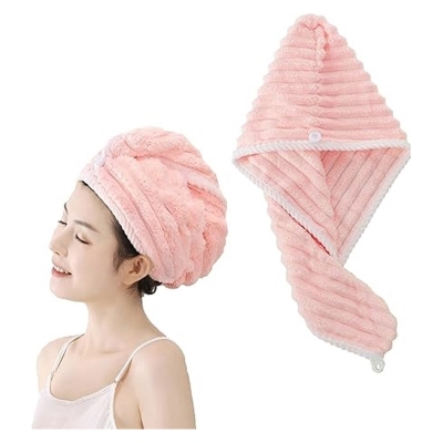 Picture of New Best High quality Magic Shower Cap Soft Microfiber ,Girls Hair Towel Super Absorbent Quick Drying