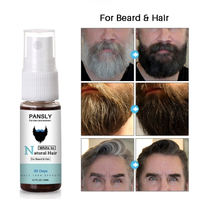 Picture of PANSLY Restore White Beard Hair to Natural Color Spray for Men Women Hair Care Herbal Cure Treatment Tonic Growth Serum