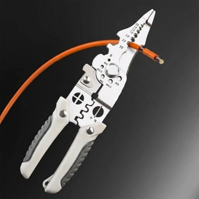 Picture of Premium  Multifunctional Wire Stripper, Crimper & Cable Cutter Pliers – Premium Stainless Steel Electrical Wire Stripping Tool | Professional Electrician’s Choice for Accuracy & Durability Premium Multifunctional Wire Stripper, Crimper & Cable Cutter Plie