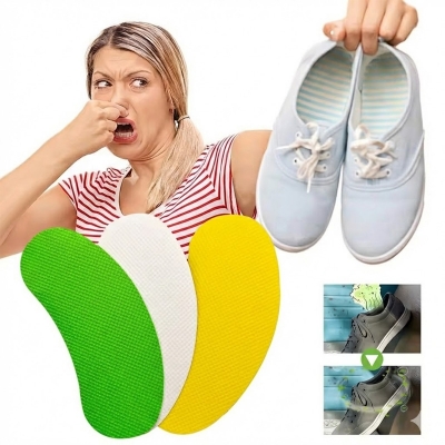 Picture of 10 Pcs Shoes Deodorant Sticker Deodorant Foot Odor Deodorants Sneaker Smell Fresh Fruity Aroma Insole Sterilization Sticker | Deodorization Shoes Insole Sticker Portable Long-lasting Deodorizing Shoe Pad Self-adhesive Anti Odor Fragrant Insoles Patch