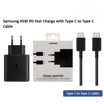 Picture of Samsung 45W PD Super Fast Charger 2.0 with Type C Data Cable from Type C - Premium Quality