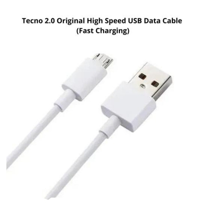 Picture of Tecno Micro Usb Support (Type-B) Cable - White Fast Charging Data Cable
