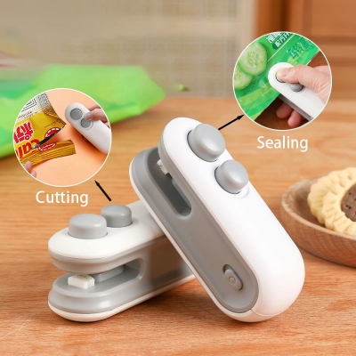 Picture of Mini Plastic Bag Sealer Portable Food Snack Sealing Machine USB Rechargeable Hand Pressure Heat-sealing Device