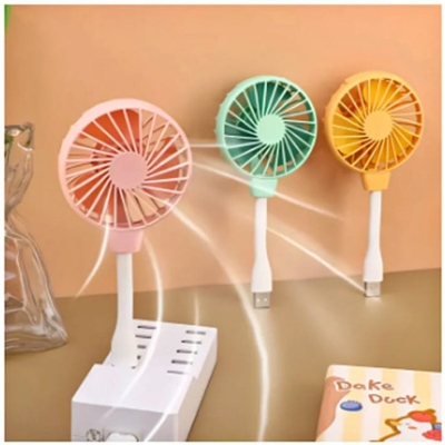 Picture of Small Handheld Fan usb Fan Mini Desktop Office usb  Portable Silent Office Small Fan Outdoor Laptop Computer Power Bank Summer Office Table Fan Rechargeable -Random color