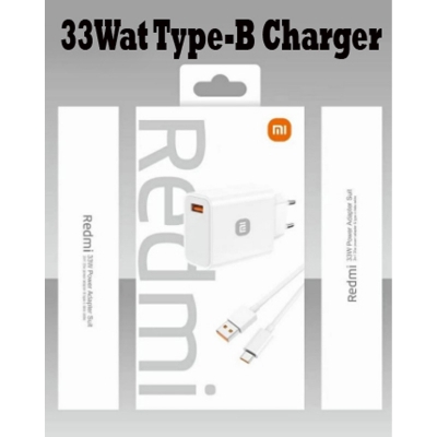 Picture of 33W Fast Charger Full Kit Type B Cable For Mi 10 9 10T Lite POCO X3 NFC Redmi K40 Note 9 10 Pro Samsung/Realme/Redmi/Oppo/Vivo/Xiaomi/OnePlus/Nokia/Tecno/Infinix/Itel/Lava/Symphony/Motorola/Walton/huawei Mobile Phones, Fast Charging Cable Type_B Charger