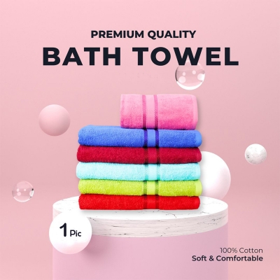 Picture of 1pic Bath Towel, Bathroom, Shower Towel, 380 gsm Ring Spun Cotton High Absorbency Towel - towel
