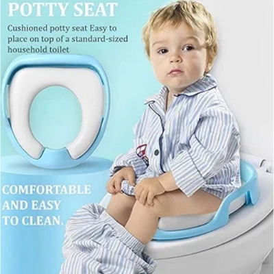 Picture of Baby Comot Seat Toilet seat Safe Soft Training seat Potty Sitting Ring with Handles Bathroom Trainer closestool Cover