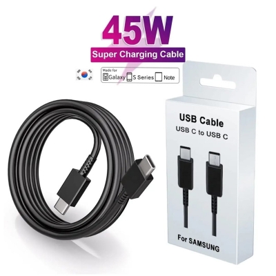 Picture of Samsung Original 45W USB C To Type C 8A Cable For Samsung Galaxy S23 S22 S21 S20 + Ultra Note 20 10 Fast Charging