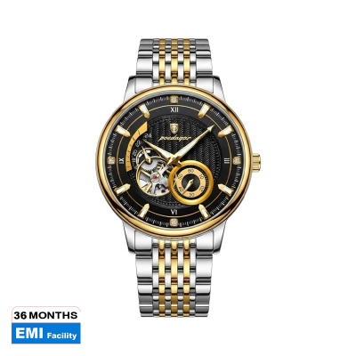 Picture of POEDAGAR 1416 Luxury Fashion Automatic Mechanical Stainless Steel Men’s Watch – Gold Black