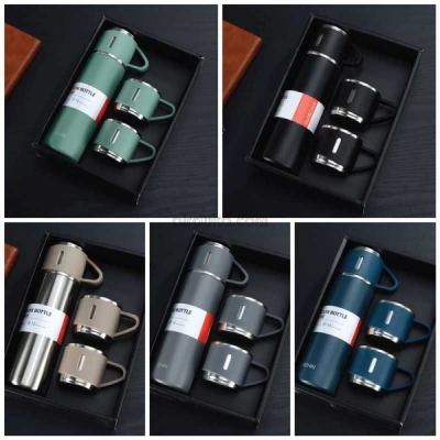 Picture of Vacuum Insulated Thermal Flask Set With Cup Set 500ML Stainless Steel Vacuum Flask Gift Set Office Business Style Thermos Bottle Outdoor Hot Water Thermal Insulation Couple Cup