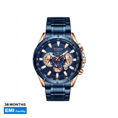 Picture of CURREN 8363 Original Watch for Men – Rose Gold Blue
