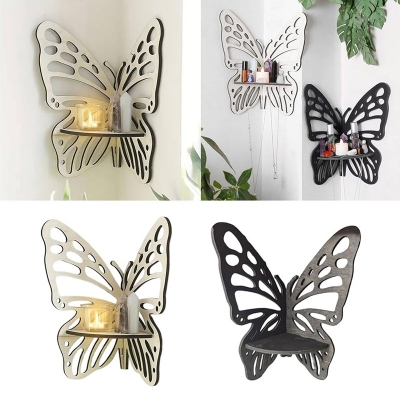 Picture of Butterfly Corner Shelf Creative Shelf Wall Decorations Candle Holders for Home Decor Bedroom Corner Books Display Holder Butterfly Shelves Top Shelf Stand Self