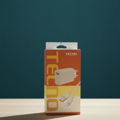 Picture of Tecno 33W Fast Charger Type-C Cable for Quick Charging, Quick Charging Power Adapter with Adaptive Smart Charging for Tecno Camon 20 Pro 5G, Tecno Camon 20 Pro, Tecno Pova 3, and Tecno Spark 30 Pro.